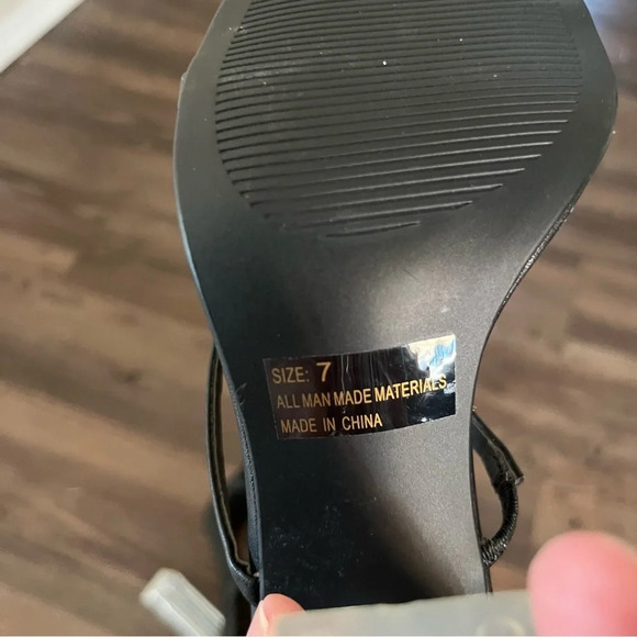 Lulus Shoes Women’s 7 Isabella Black Lucite Heels Mob Wife Night Out Baddie - Picture 7 of 8